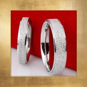 Frosted Stainless Steel Band, Silver, 4mm